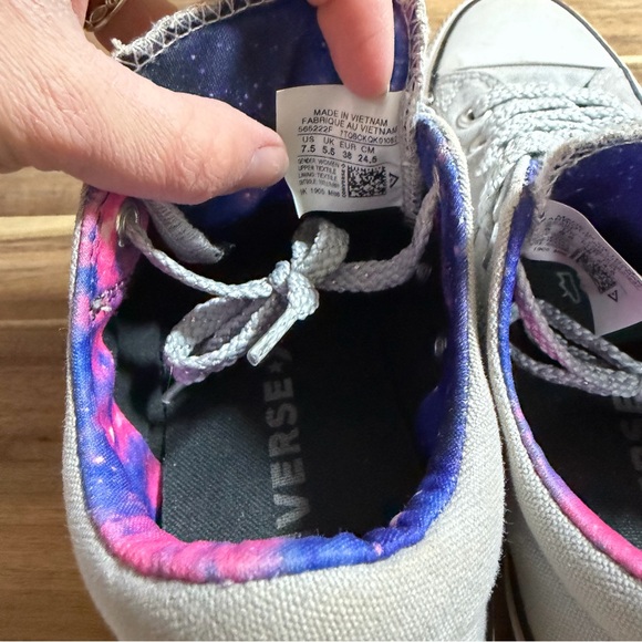 Converse Wolf Grey Low Top Sneakers with White and Black Accents - Picture 4 of 5